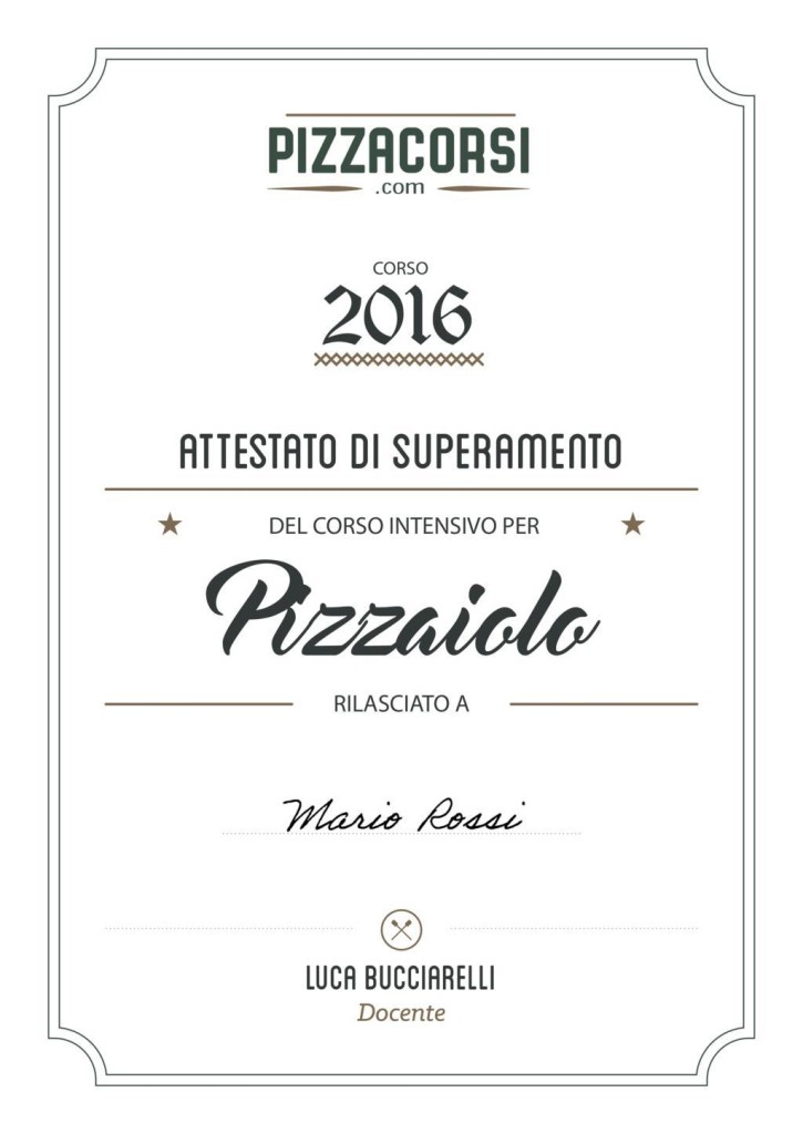 Attestato Corso Pizzaiolo Online